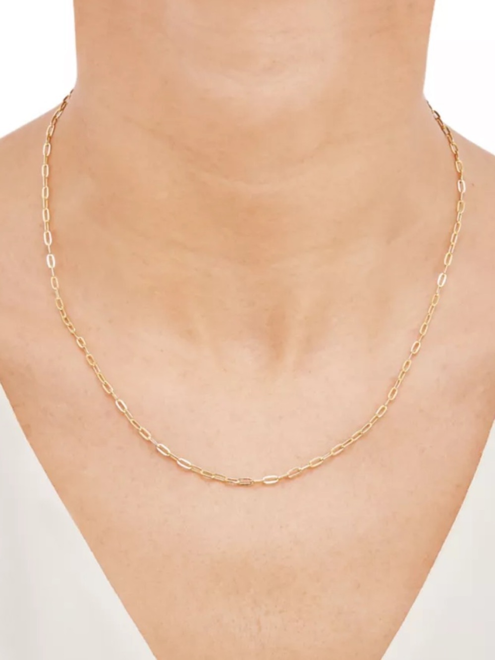 Paperclip Solid Gold 10k Necklace 18” 2.2mm- Elegant Women's Jewelry